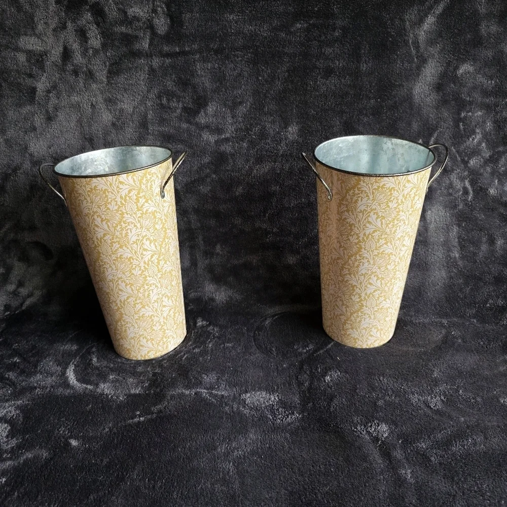New Ashland Floral Print metal Flower Bucket, Easter spring summer 11